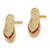 Image of 14K Yellow Gold Red Enamel Flip-Flop Post Earrings