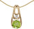 Image of 14k Yellow Gold Round Peridot And Diamond Pendant (Chain NOT included)