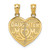 Image of 14K Yellow Gold Satin & Polished Daughter Mom Break Apart Heart Pendant