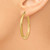 Image of 35mm 14K Yellow Gold Satin & Shiny-Cut 3mm Round Hoop Earrings TC287