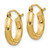 Image of 14mm 14K Yellow Gold Satin & Shiny-Cut 3mm Round Hoop Earrings TC292