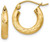 Image of 14mm 14K Yellow Gold Satin & Shiny-Cut 3mm Round Hoop Earrings TC292