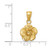 Image of 14K Yellow Gold Satin Shiny-Cut Hibiscus Pendant