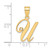 Image of 14K Yellow Gold Script Letter U Initial Pendant with Diamond