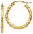 Image of 20mm 14K Yellow Gold Shiny-Cut 2mm Round Tube Hoop Earrings TC233