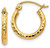 Image of 13mm 14K Yellow Gold Shiny-Cut 2mm Round Tube Hoop Earrings TC235
