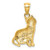 Image of 14K Yellow Gold Shiny-Cut Cat Pendant C4628