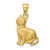 Image of 14K Yellow Gold Shiny-Cut Cat Pendant C4628