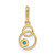 Image of 14K Yellow Gold Simulated Turquoise Circle Pendant