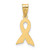 Image of 14K Yellow Gold Small Enameled Awareness Ribbon Pendant