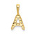 Image of 14K Yellow Gold Small Initial A Diamond Pendant