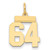 Image of 14K Yellow Gold Small Polished Number 64 Charm LS64