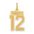 Image of 14K Yellow Gold Small Satin Number 12 Charm
