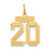 Image of 14K Yellow Gold Small Satin Number 20 Charm