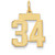 Image of 14K Yellow Gold Small Satin Number 34 Charm