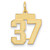Image of 14K Yellow Gold Small Satin Number 37 Charm