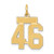 Image of 14K Yellow Gold Small Satin Number 46 Charm