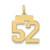 Image of 14K Yellow Gold Small Satin Number 52 Charm