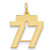 Image of 14K Yellow Gold Small Satin Number 77 Charm