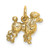 Image of 14K Yellow Gold Solid 3-Dimensional Poodle Charm