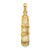 Image of 14K Yellow Gold Solid Polished 3-Dimensional Snowboard Pendant