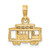 Image of 14K Yellow Gold Solid Polished 3-Dimensional Trolley Car Pendant
