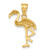 Image of 14K Yellow Gold Solid Polished Open-Backed Flamingo Pendant