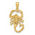 Image of 14K Yellow Gold Solid Polished Open-Backed Scorpion Pendant C2383