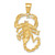 Image of 14K Yellow Gold Solid Polished Open-Backed Scorpion Pendant C2384