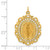 Image of 14K Yellow Gold Solid Polished/Satin Fancy Pierced Oval Miraculous Medal Charm