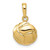 Image of 14K Yellow Gold Solid Satin & Shiny-cut Volleyball Pendant