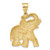 Image of 14K Yellow Gold Solid Satin Shiny-Cut Open-Backed Elephant Pendant