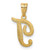 Image of 14K Yellow Gold T Script Initial Pendant