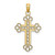 Image of 14K Yellow Gold Textured & Cut-Out w/ Rope Frame Block Cross Pendant