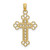 Image of 14K Yellow Gold Textured & Cut-Out w/ Rope Frame Block Cross Pendant