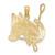 14K Yellow Gold Textured & Flat Horse Head & Shoe Pendant