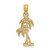 Image of 14K Yellow Gold Textured Double Palm Tree Pendant