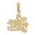Image of 14K Yellow Gold Textured I Love You Pendant