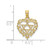 Image of 14K Yellow Gold Textured Stare Of David In Heart Pendant