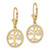 Image of 32.5mm 14K Yellow Gold Tree Of Life In Round Frame Leverback Earrings TF1781