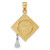 Image of 14K Yellow Gold Two-Tone 3-D Graduation Cap w/ Moveable Tassel Pendant