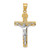 Image of 14K Yellow Gold Two-Tone Shiny-Cut Large Block Lattice Cross w/ Crucifix Pendant