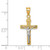Image of 14K Yellow Gold Two-Tone Shiny-Cut Small Block Lattice Cross w/ Crucifix Pendant