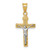 Image of 14K Yellow Gold Two-Tone Shiny-Cut Small Block Lattice Cross w/ Crucifix Pendant