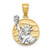 Image of 14K Yellow Gold Two-Tone Small Lady Liberty On American Flag Disk Pendant