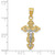 Image of 14K Yellow Gold Two-Tone Small Narrow Cross w/ Crucifix Pendant