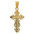 Image of 14K Yellow Gold Two-Tone Small Narrow Cross w/ Crucifix Pendant
