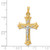 Image of 14K Yellow Gold Two-Tone Textured and Polished INRI Crucifix Cross Pendant