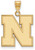 Image of 14K Yellow Gold University of Nebraska Large Pendant by LogoArt (4Y068UNE)