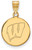 Image of 14K Yellow Gold University of Wisconsin Medium Disc Pendant by LogoArt 4Y039UWI